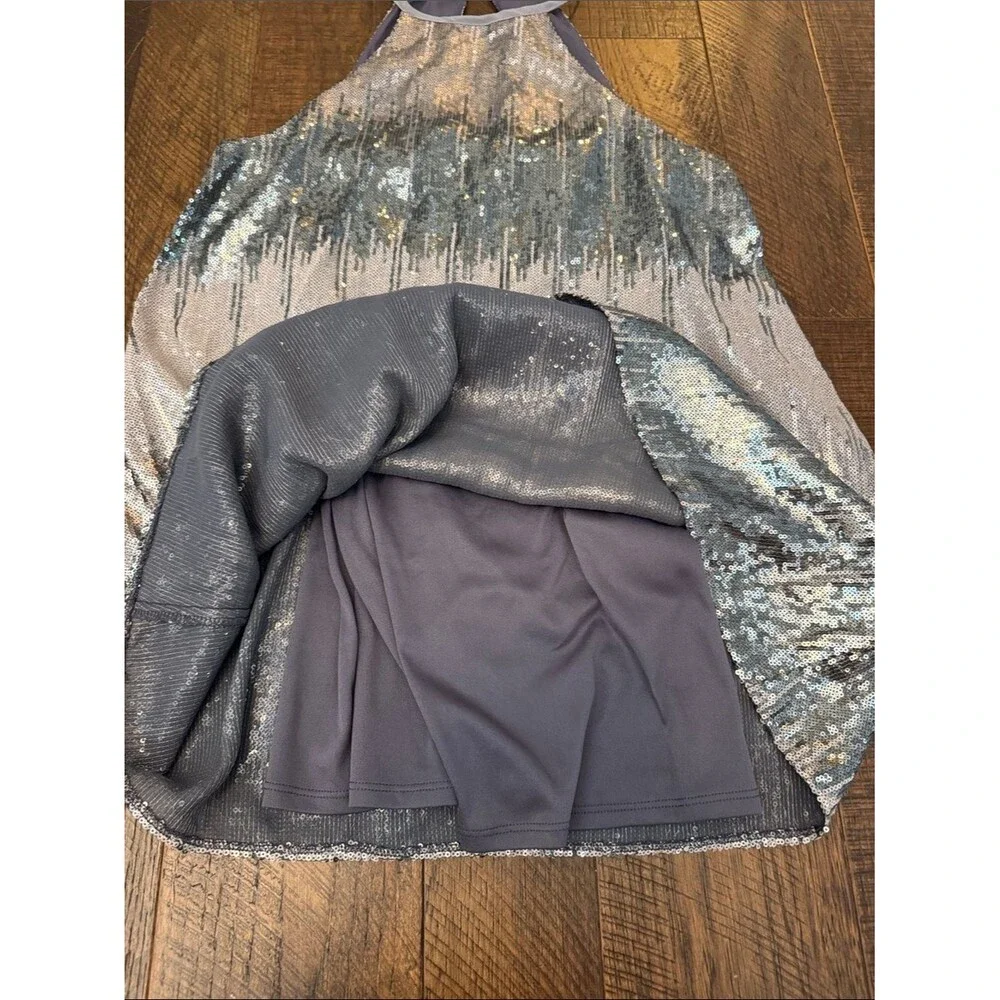 Show Me Your MuMu Silver Sequin Gomez Mini Dress XS